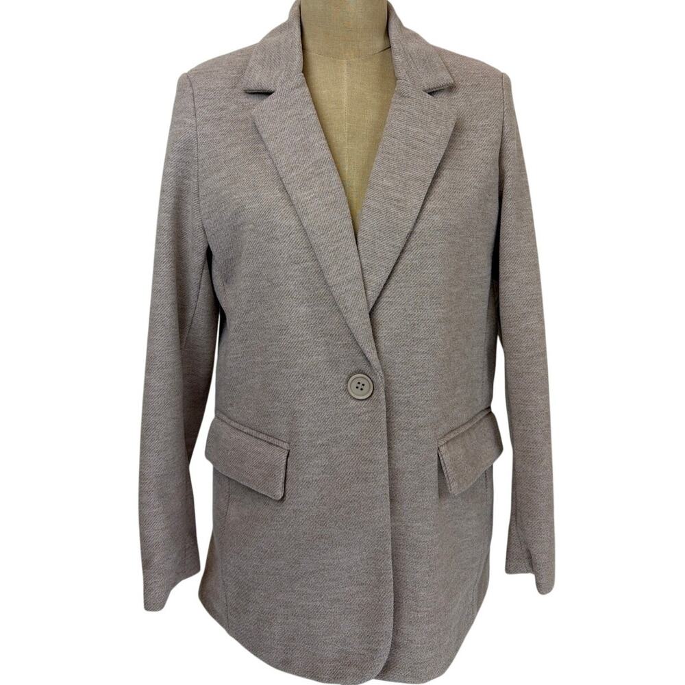 NWT Oat New York Oatmeal Poly Cotton Spandex Single Button Long Blazer XS